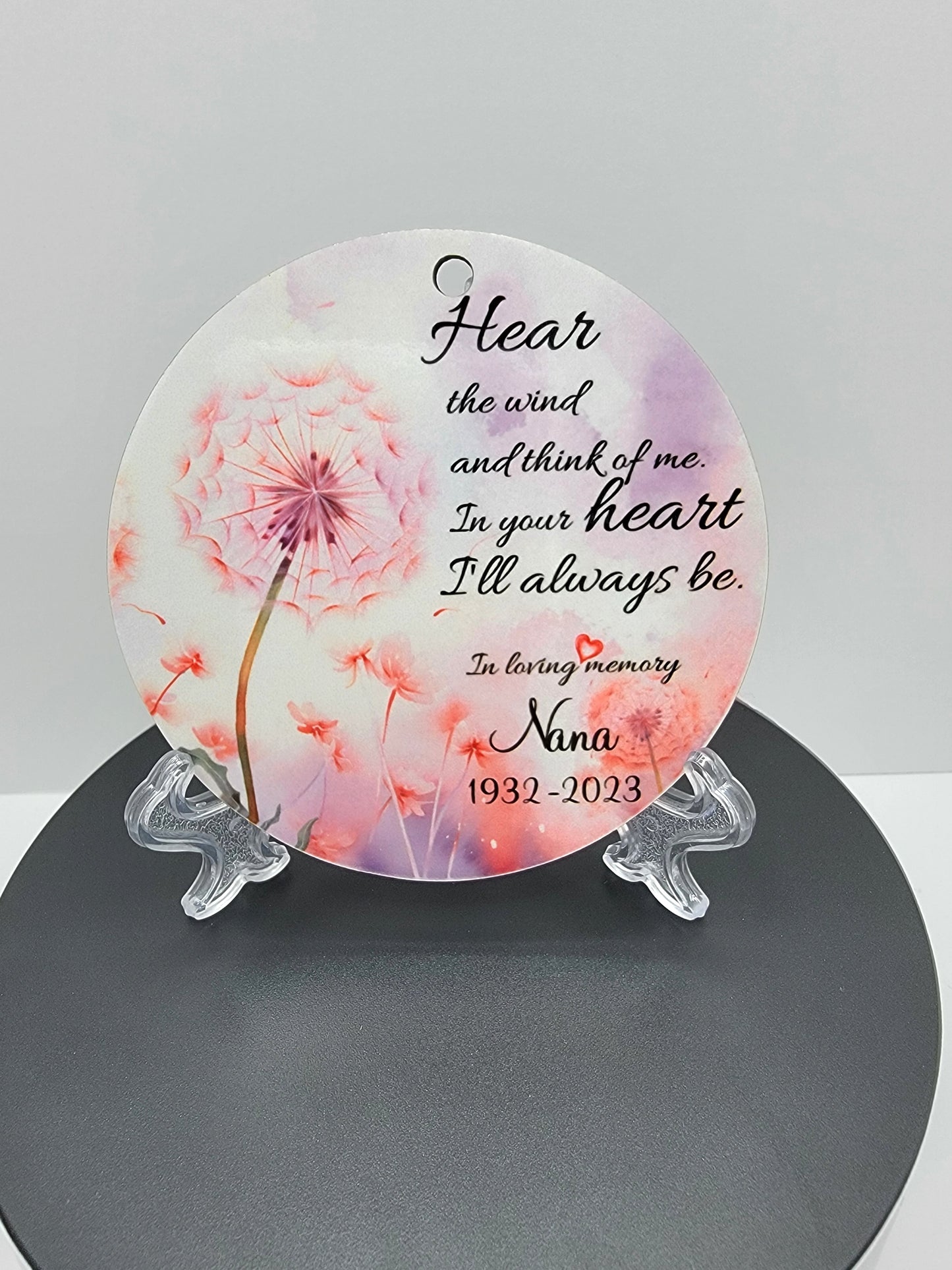 Personalized Pink Memorial Photo Ornament