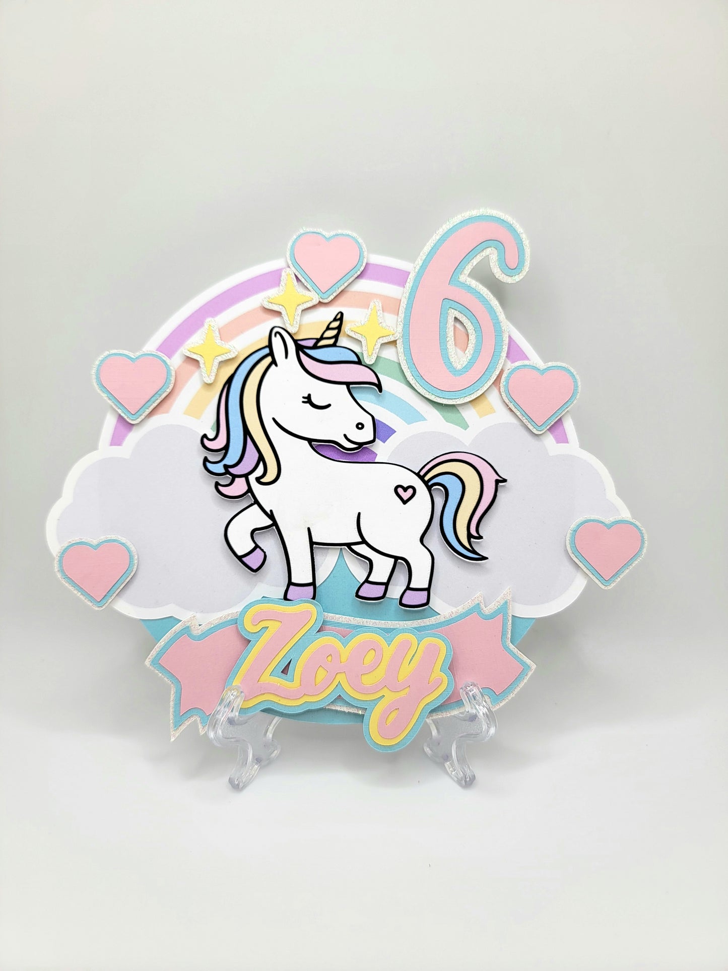 Rainbow Unicorn Cake Topper