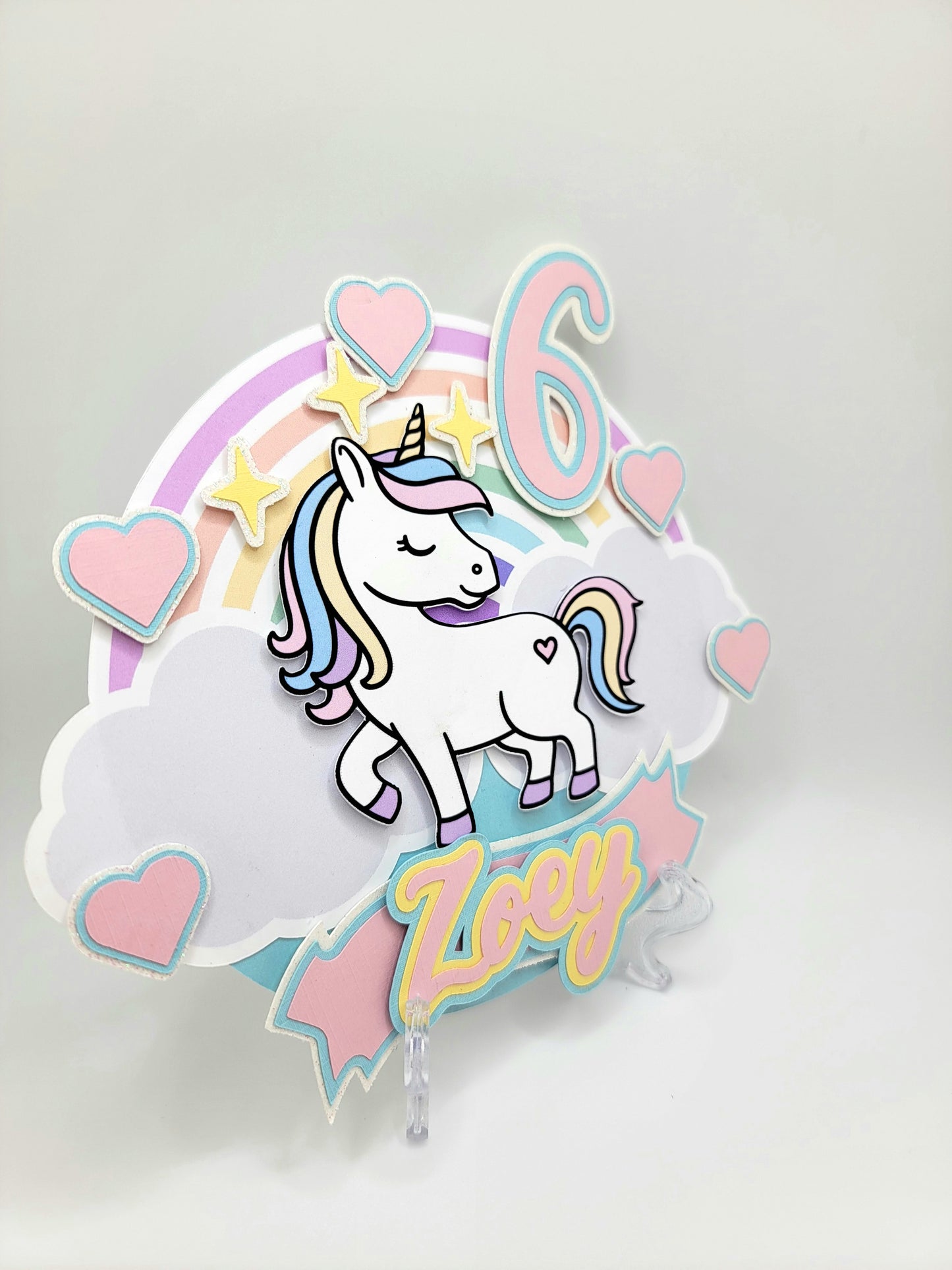 Rainbow Unicorn Cake Topper