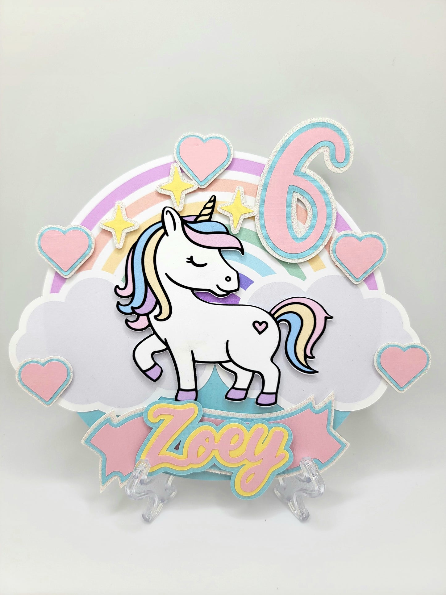 Rainbow Unicorn Cake Topper