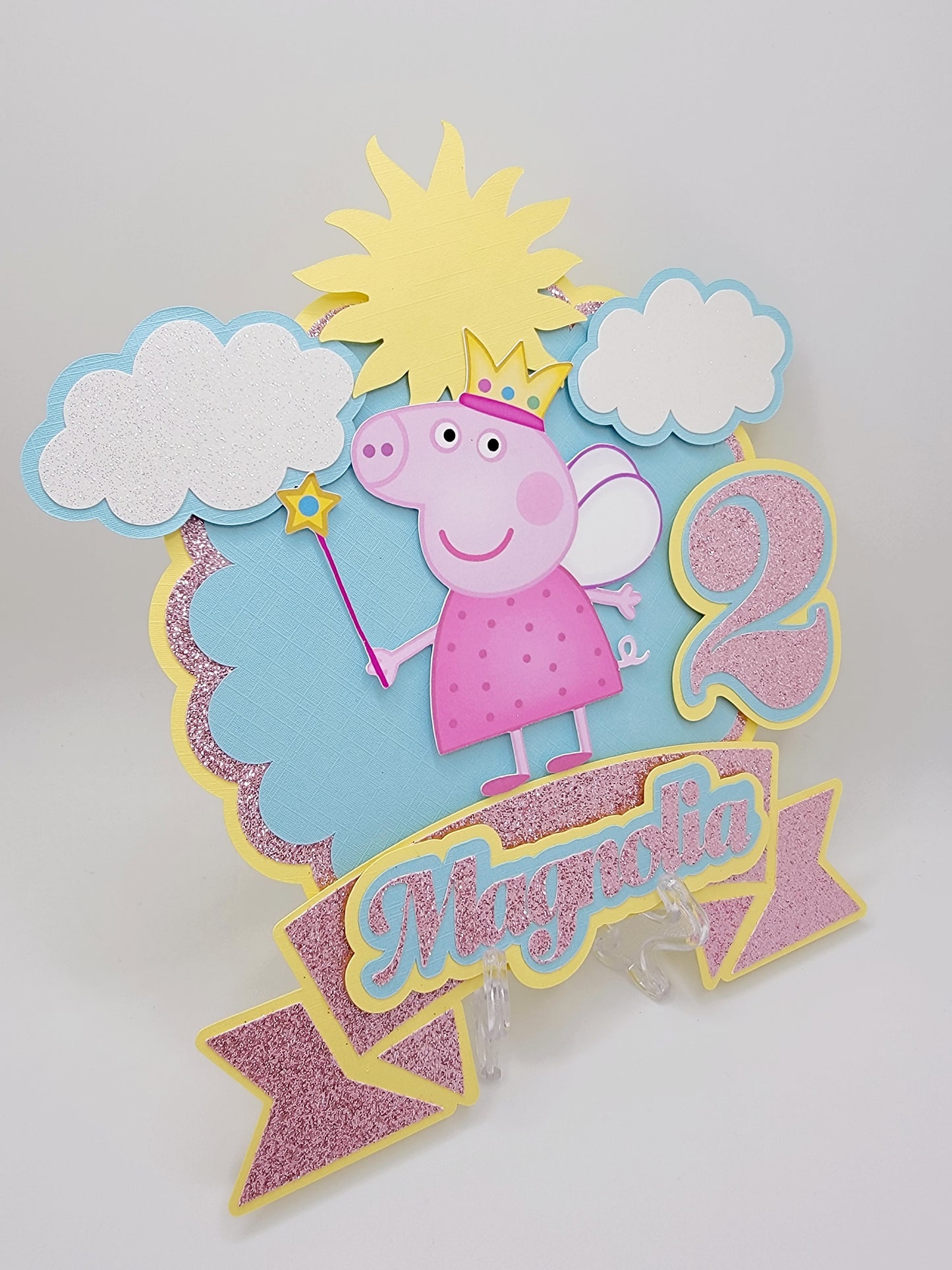 Pink Fairy Pig Cake Topper