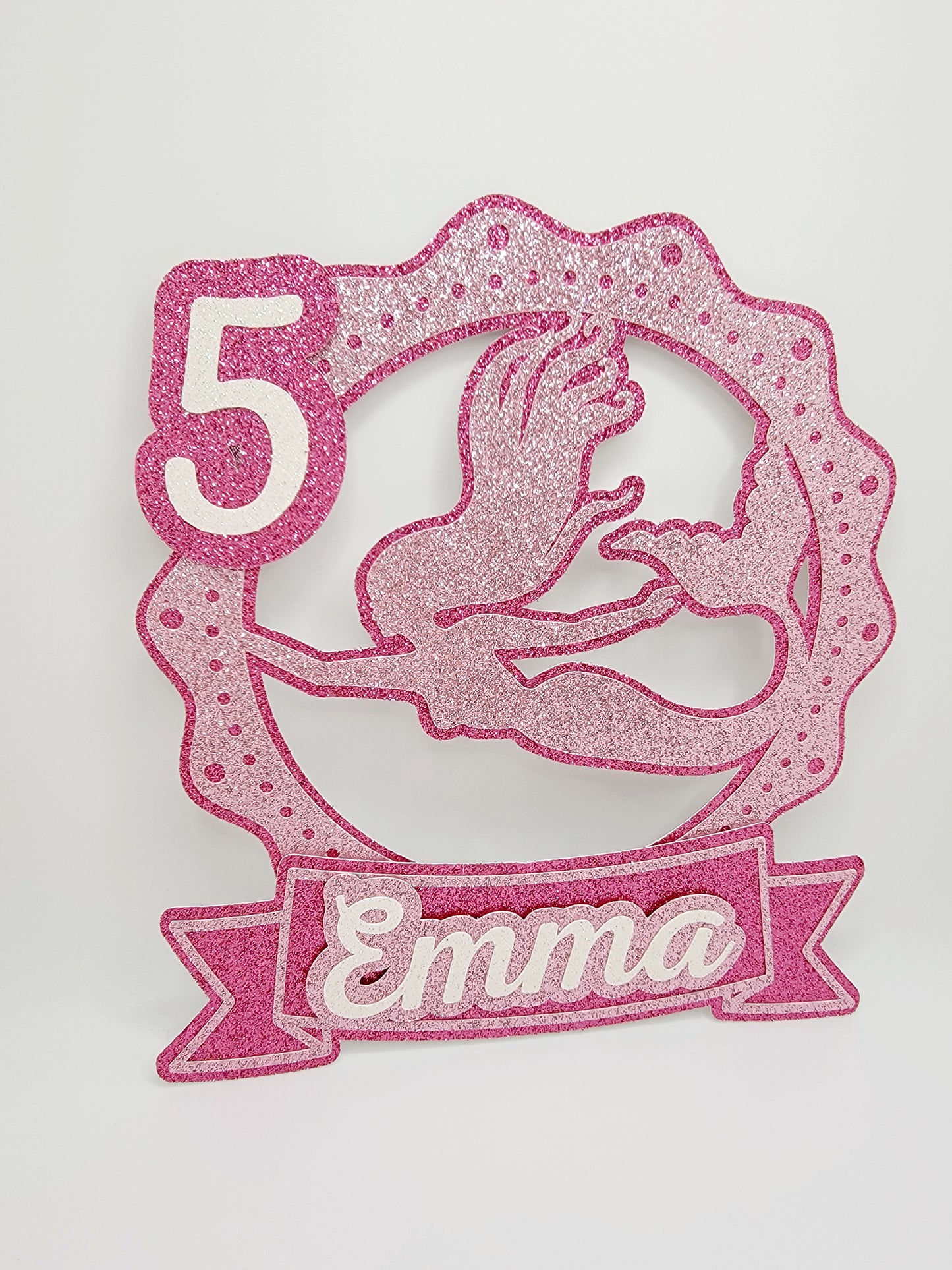 Pink Mermaid Cake Topper