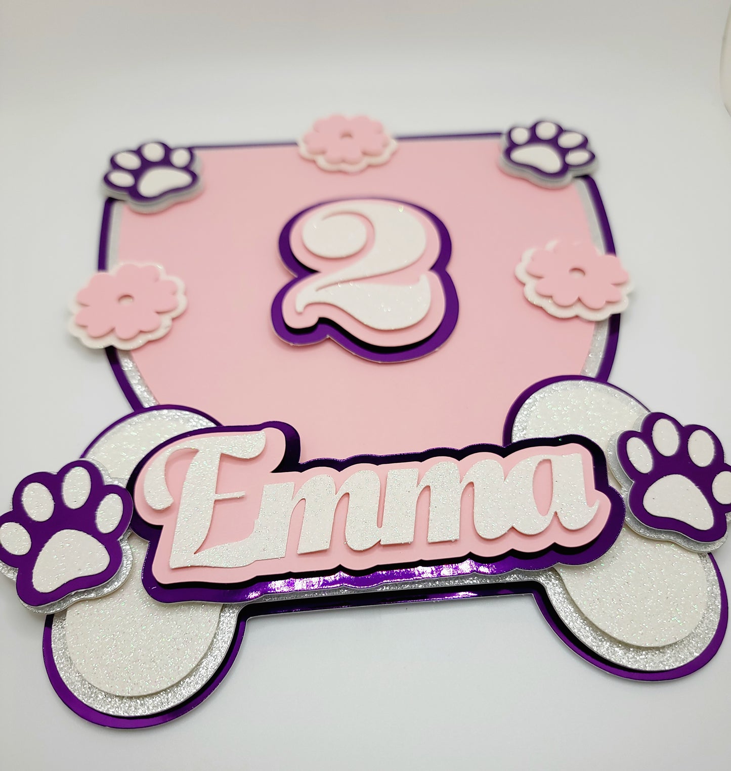 Pink Paw Cake Topper