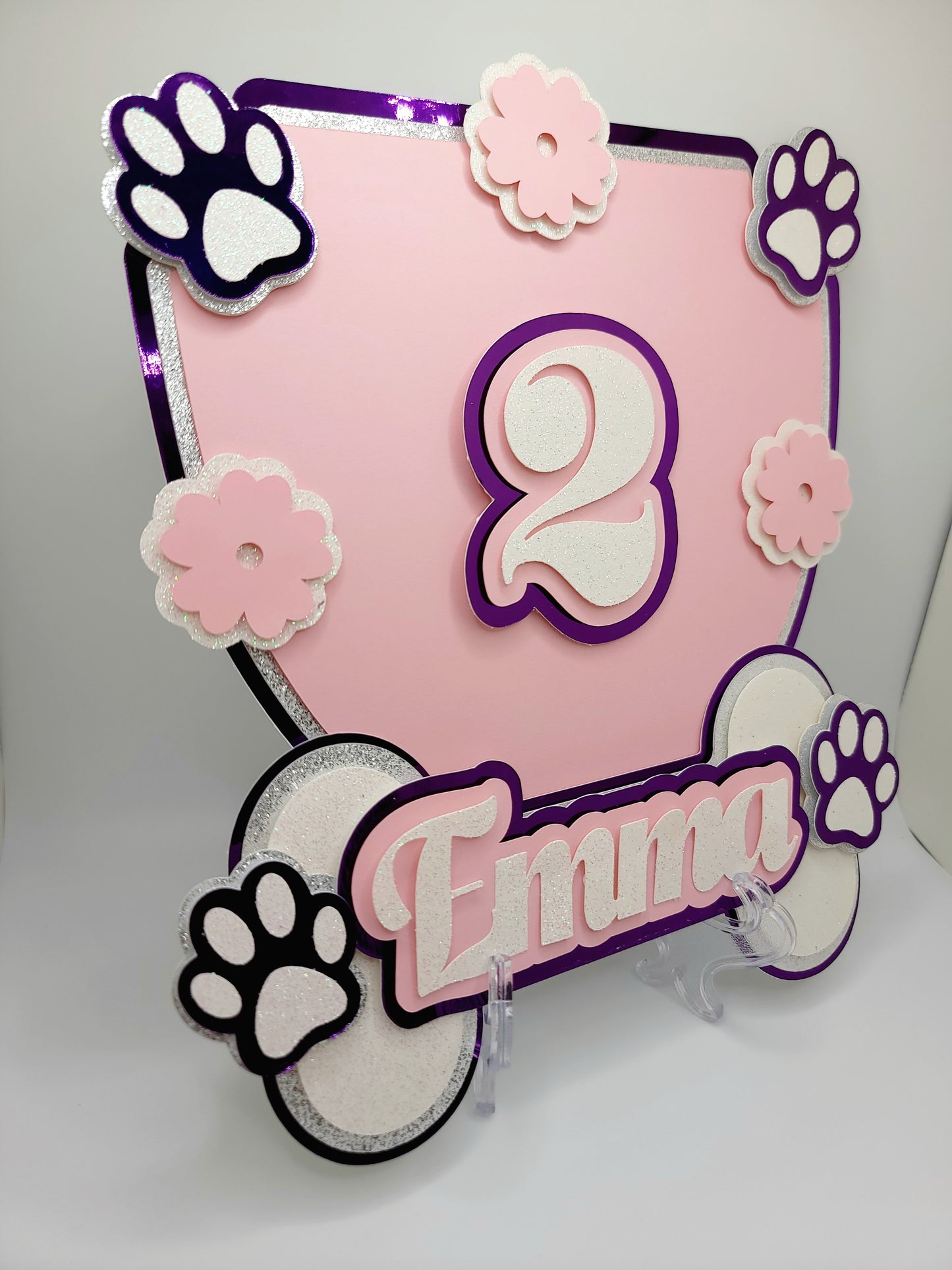 Pink Paw Cake Topper