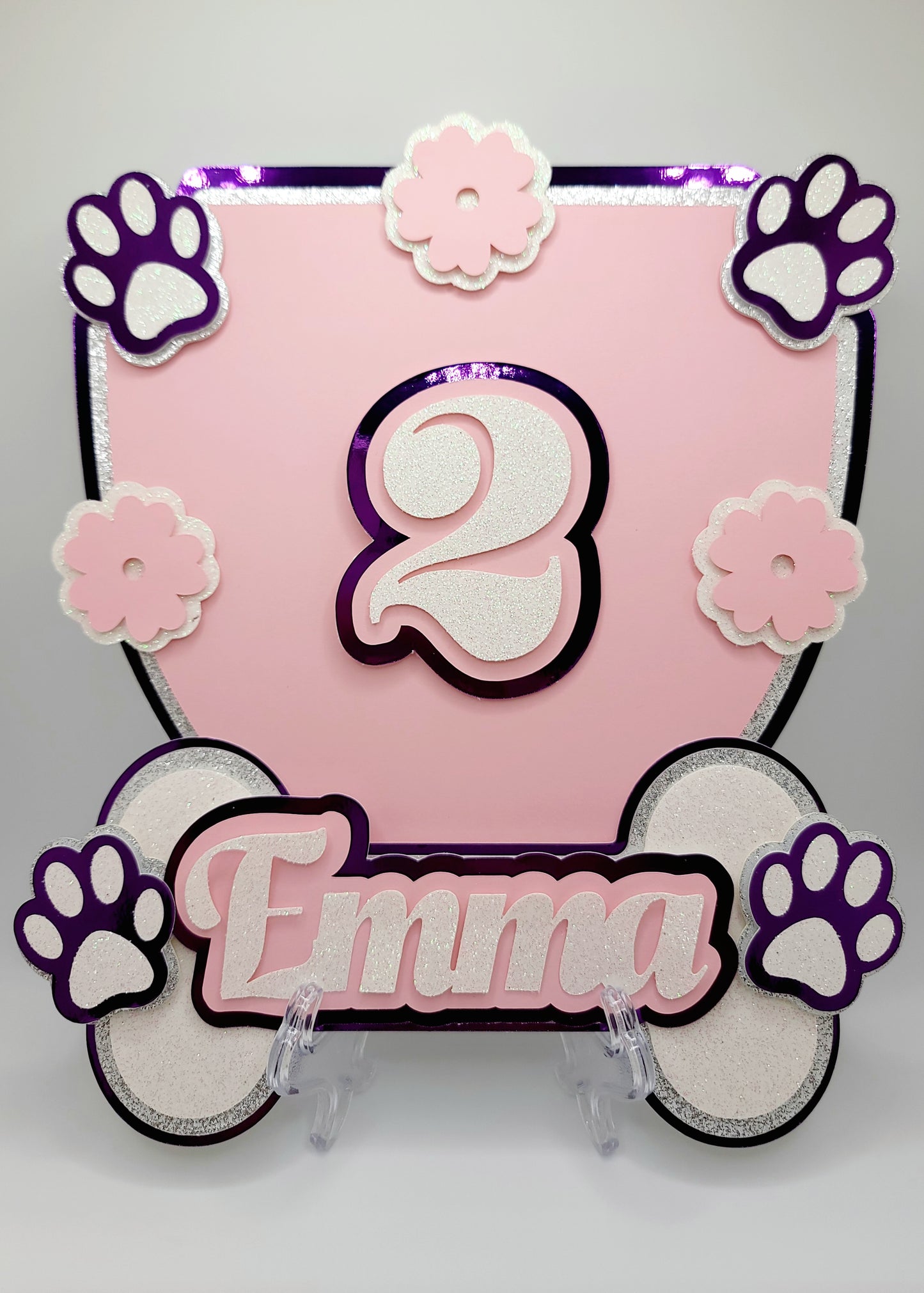 Pink Paw Cake Topper