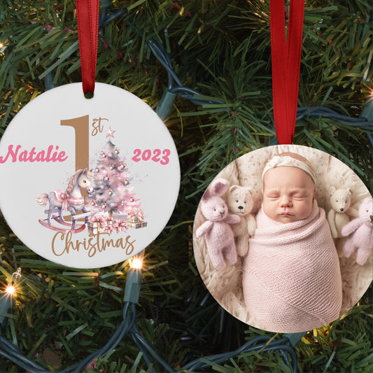 Personalized Baby's First Christmas Photo Ornament