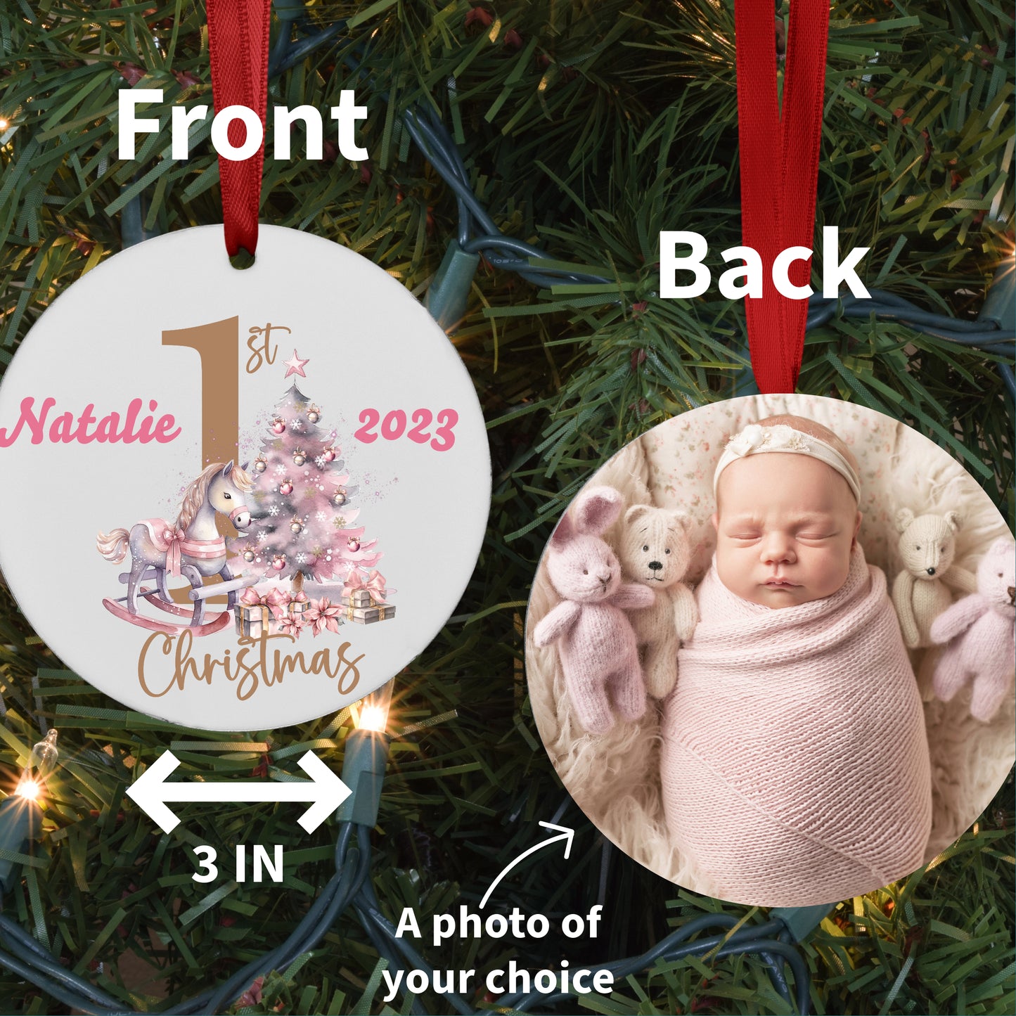 Personalized Baby's First Christmas Photo Ornament