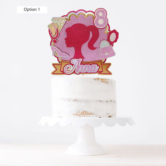 Pink Doll Cake Topper