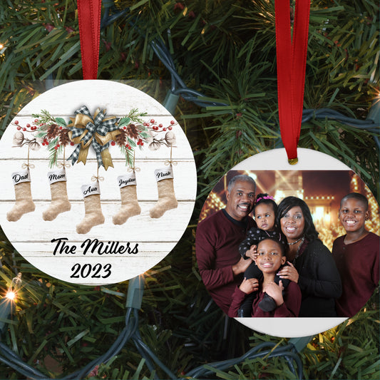 Personalized Family Christmas Photo Ornament