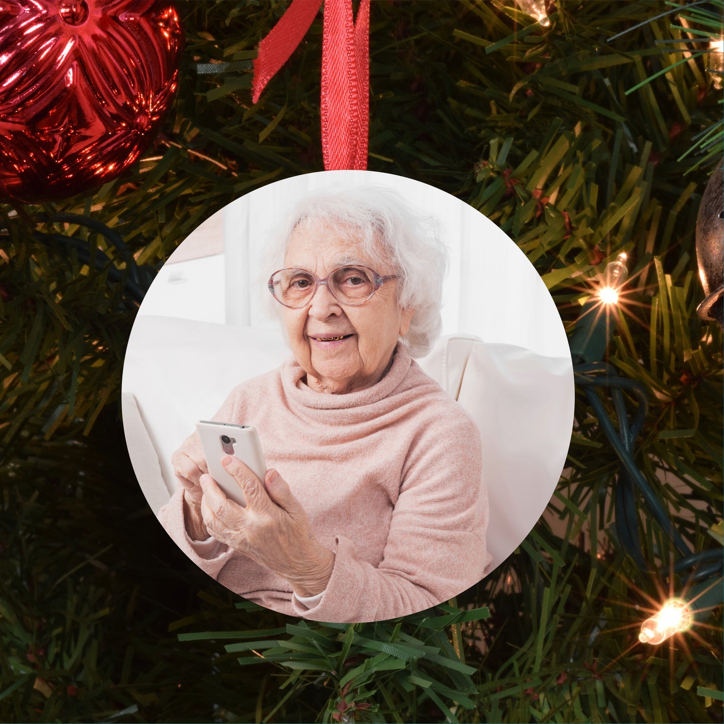 Personalized Pink Memorial Photo Ornament