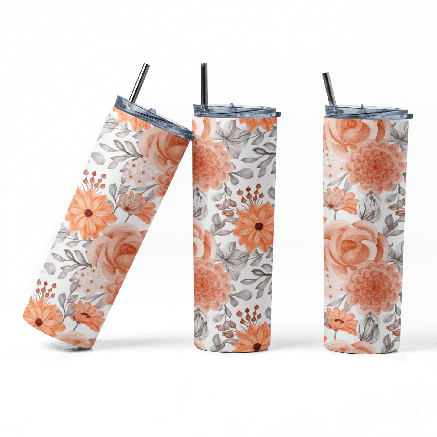 Orange Flower Tumbler