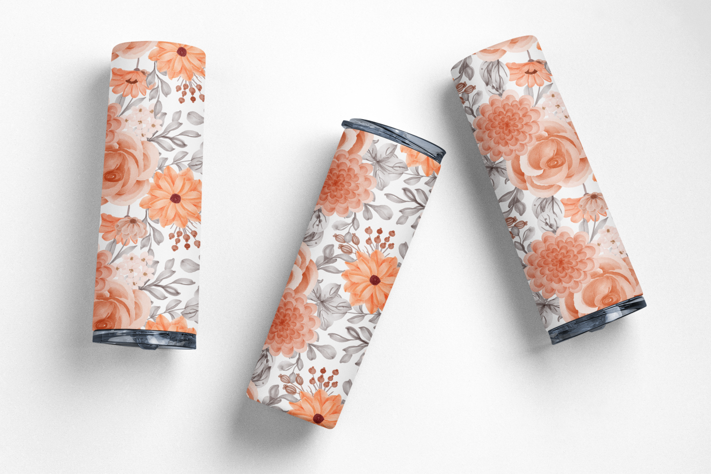 Orange Flower Tumbler