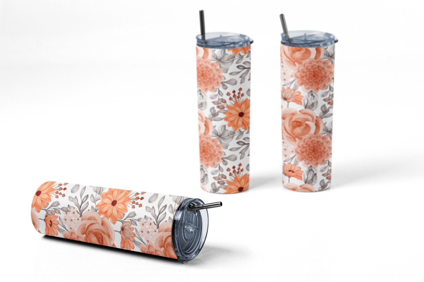 Orange Flower Tumbler