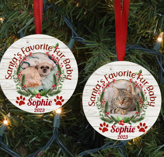 Personalized Pet Christmas Photo Ornament