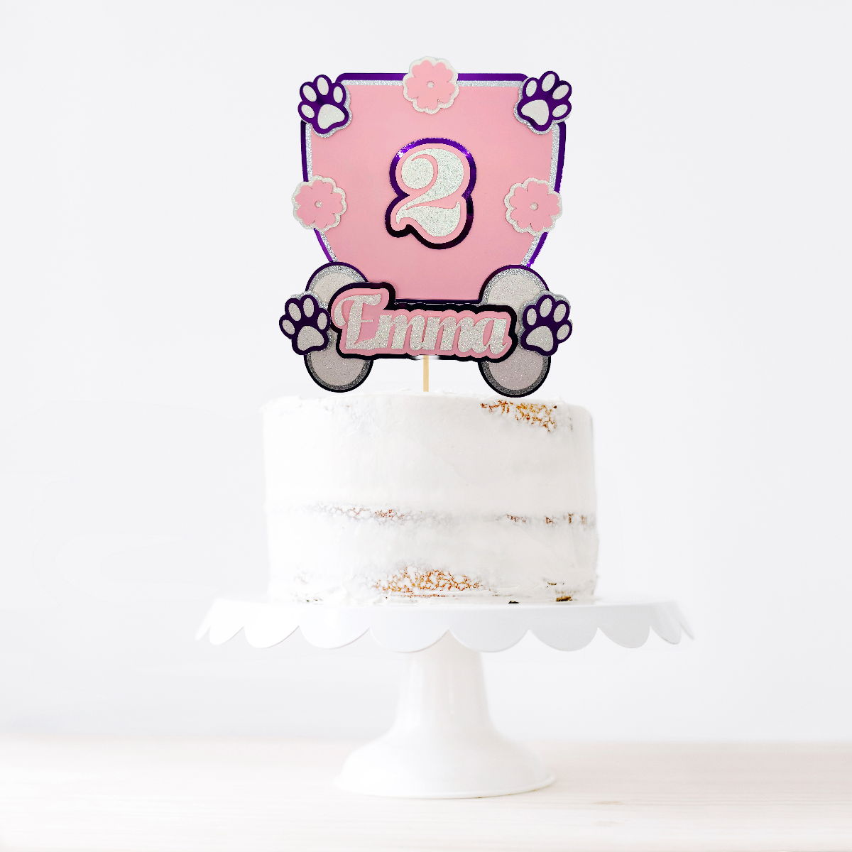 Pink Paw Cake Topper