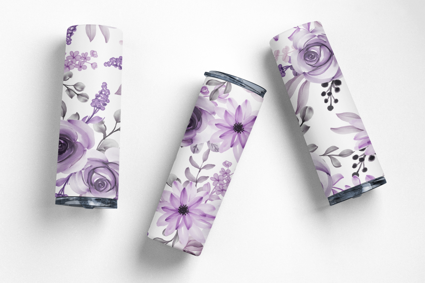 Purple Floral 20oz Stainless Steel Insulated Tumbler