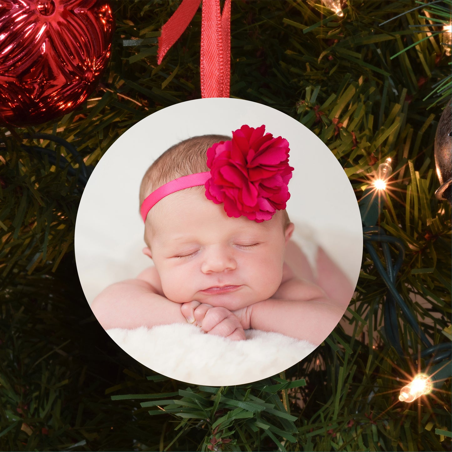 Personalized Baby's First Santa Christmas Photo Ornament