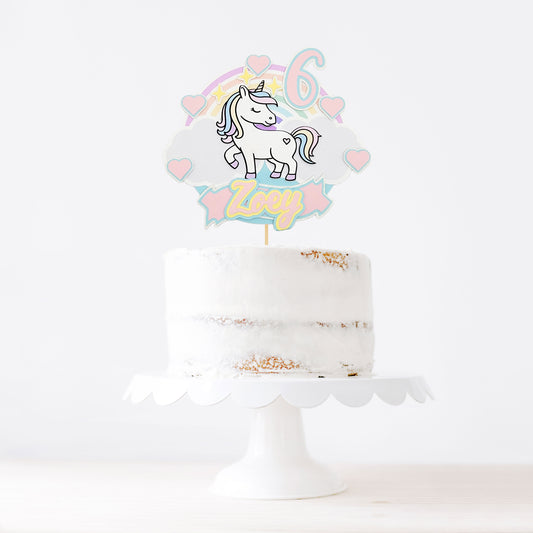 Rainbow Unicorn Cake Topper