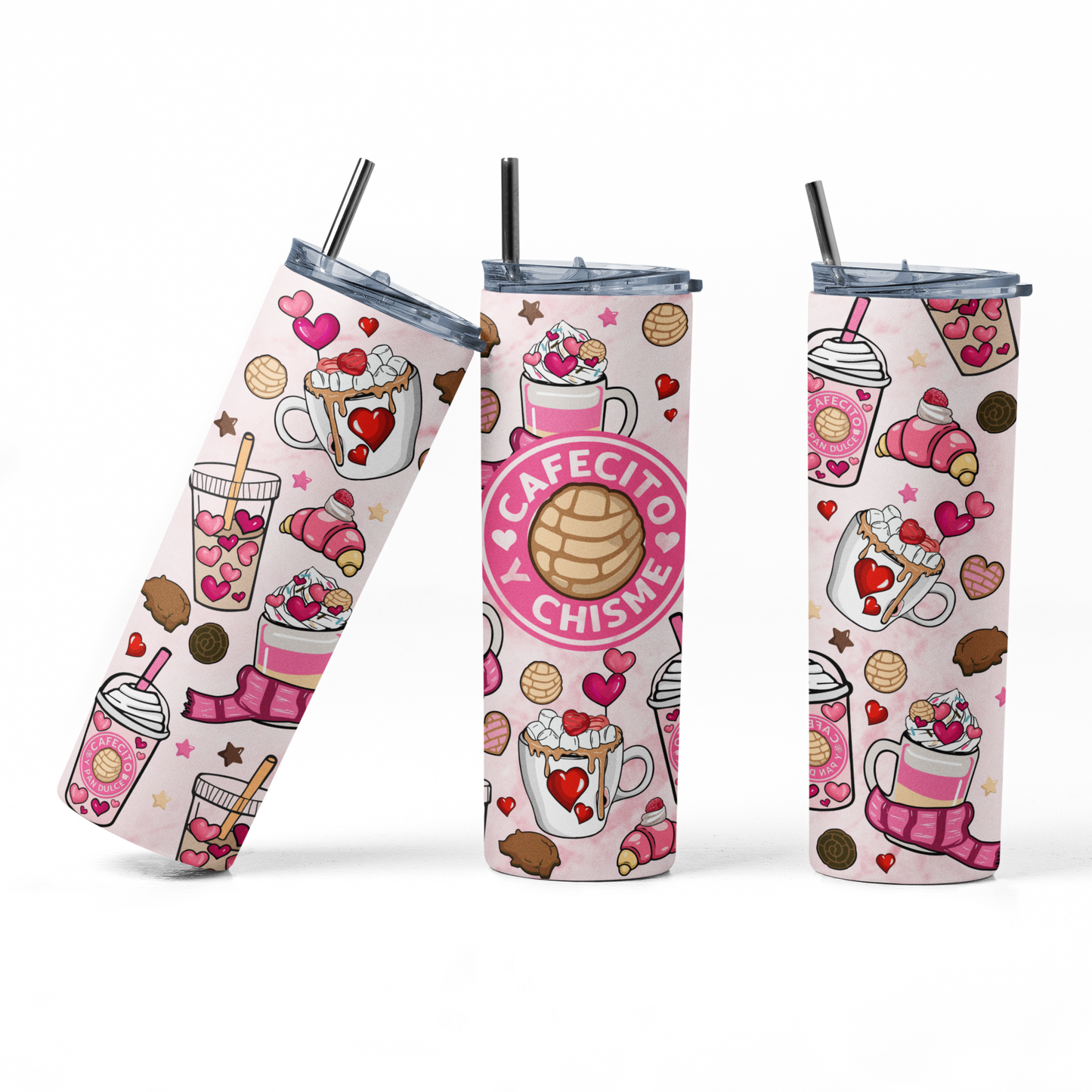 Valentine's Day Cafecito y Chisme Tumbler