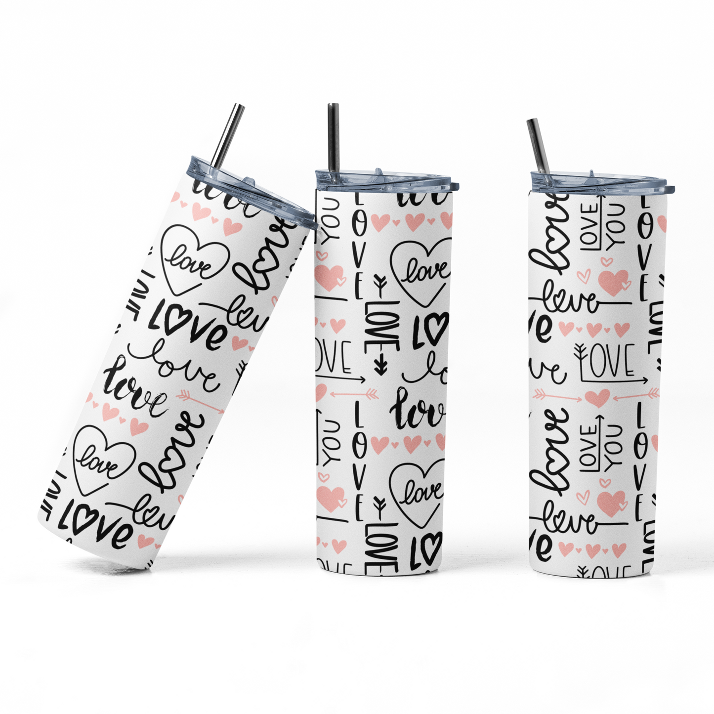 Hearts Love You Valentine's Day Tumbler