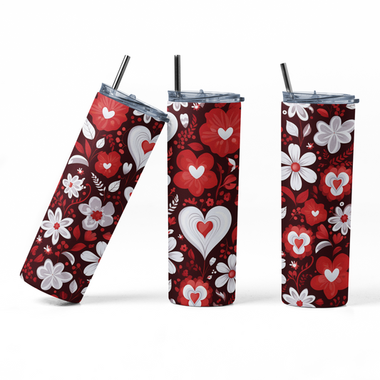 Floral Valentine's Day 20oz Stainless Steel Insulated Tumbler