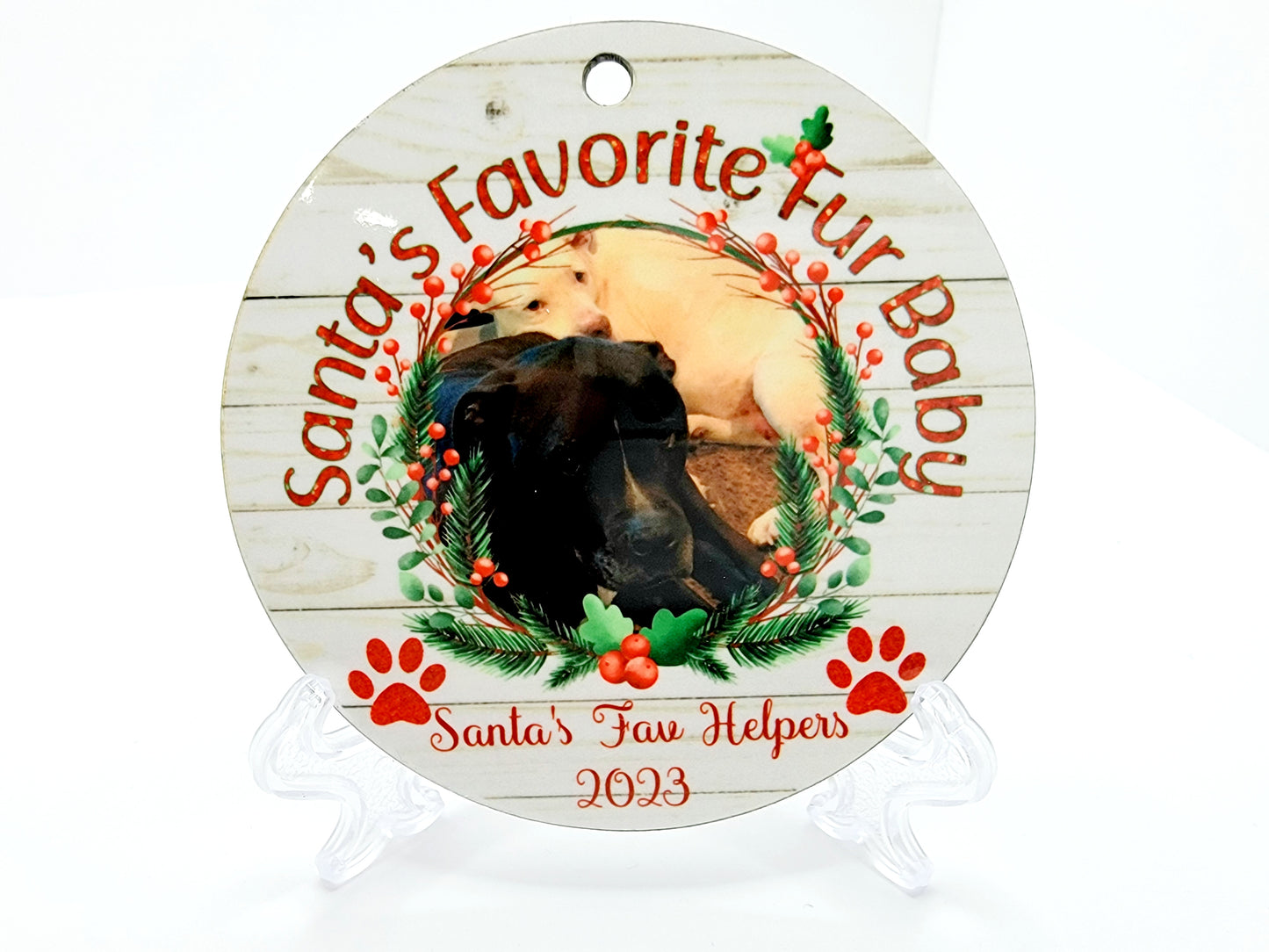 Personalized Pet Christmas Photo Ornament